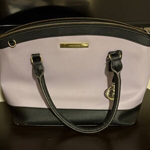 Anne Klein Black and Lavender Tote Bag